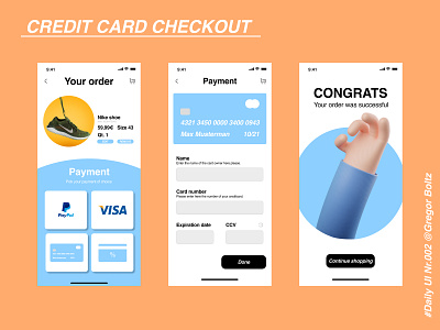 Credit dard checkout - Daily UI #002 app credit card checkout dailyui design illustration ui