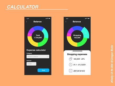 Calculator - Daily UI #004 app calculator dailyui design expenses ui