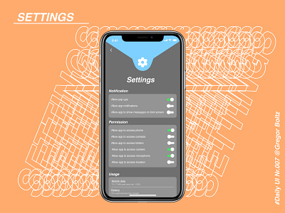 Settings - Daily UI #007 app dailyui design settings ui