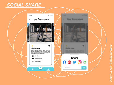 Social share - Daily UI #010 app dailyui design share ui workout