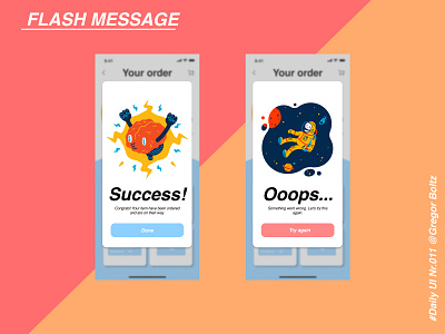 Flash message - Daily UI #011 app dailyui design error flash flash message success ui