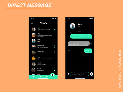 Direct Message - Daily UI #013 app chat dailyui design message ui