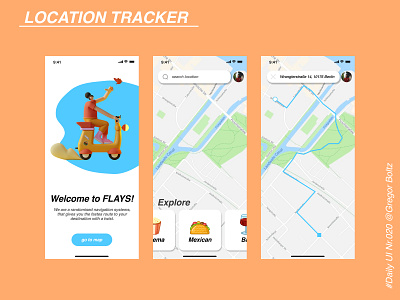 Location Tracker - Daily UI #020 app dailyui design illustration location location tracker ui