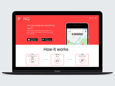 Landing page PING design landing page ui