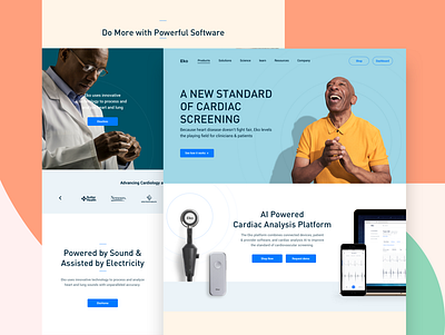 Redesign for Eko branding cardiology colorful design doctor emotional design flat medical care patient ui website