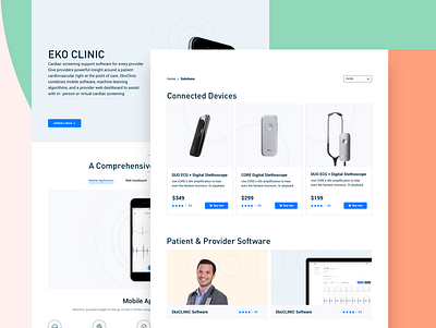 More on Eko's Redesign branding card cardiology design doctor emotional design flat medical app patient ui website