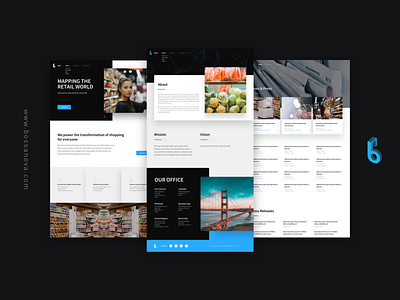 Bossa Nova Redesign blue branding break grid card design development ui website