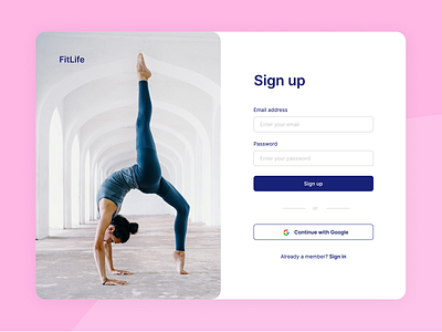 FitLife SignUp form blue fitness form pink signin signup signupform