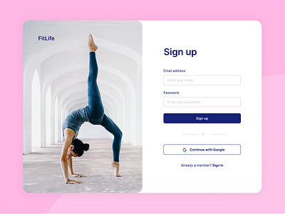 FitLife SignUp form