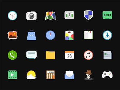 Dark icons 2d design icon ui
