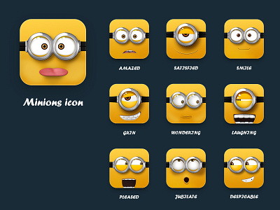 Minions 2.5d design icon ui