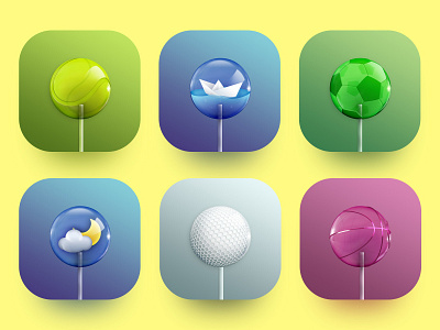 Lollipop 2.5d ball design icon lollies lollipop ui