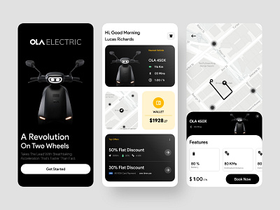 Electric Bike Rental App Concept androidui appdesign electricvehicle iosui minimal minimalist rentalapp rentalbike rentvehicle ui uidesign uiinspiration uitrends uiux userinterface