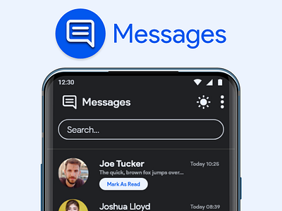 Messages App UI (Clean and Modern) android app chat design messages ui ux