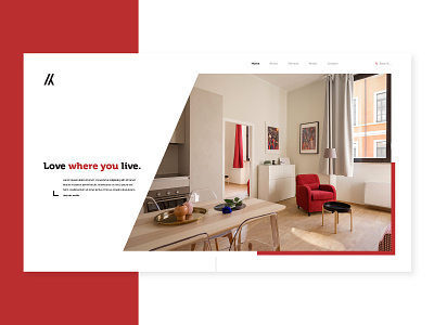 Interior Design - hero section black and red design header hero interior interior design ui web website