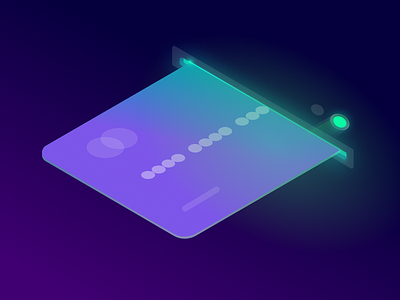 Credit card accepted accept bank banking card credit card isometric isometric illustration neon pay payment transaction