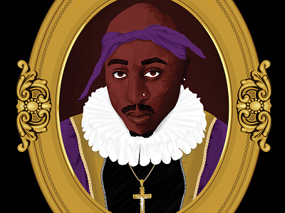 Tupac 'Shakespeare' Shakur design inspiration designer digital art digital artist graphic design histotical illustration pop art portrait tupac vector