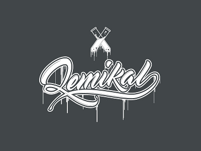Qemikal Logo brand drips graphic design graphic designer icon identity lettering logo modern typography urban