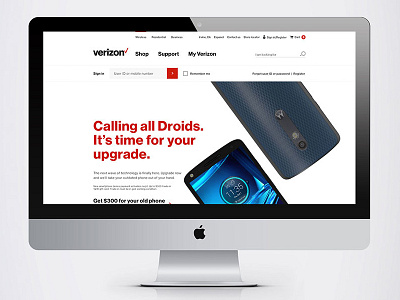 Verizon Wireless - DROID Concept Landing Page brand concept corperate graphic design graphic designer landing page ui ux web design web designer