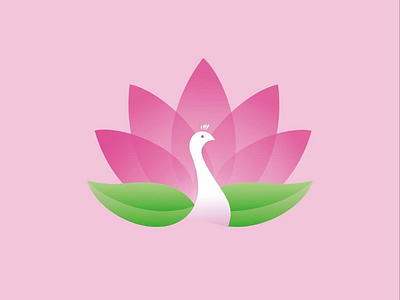 Merak + teratai logo art branding design doodle icon illustration logo lotus peacock simple vector