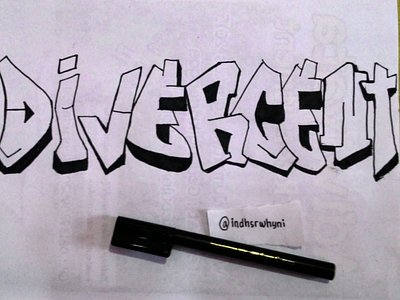 "Divergent" typography art design illustration simple typography