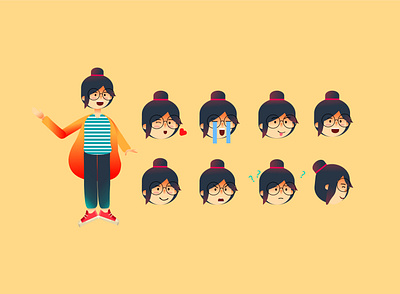 Girl Character 3d art art colorfull cute design doodle icon illustration simple sketches