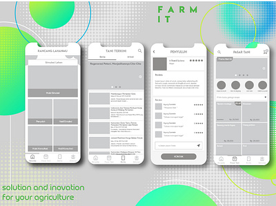 Farm IT Hi-Fi wireframe design grayscale high fidelity low fidelity mobile app design mobile ui mockup ui ux wireframes