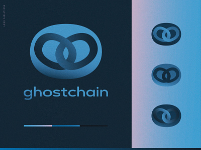 Ghostchain Logo Introduction and Variations Showcase awesome bolo yeung branding gradient gradient logo gradients logo logo design concept minimal space steel