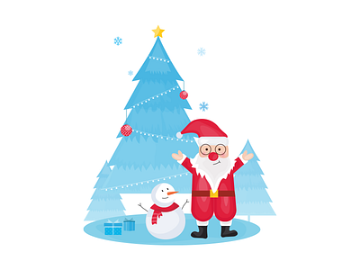 Christmas Santa Claus 2020 trend character characterdesign christmas christmas tree debuts flat holiday illustration santaclaus snow snowman vector winter