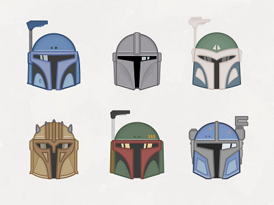 Mandalorian's helmets by Rafa Sánchez on Dribbble