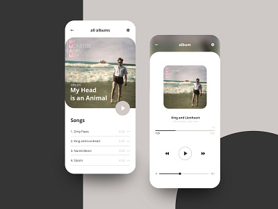 Music Player's App app concept design interface minimals music player uidesign