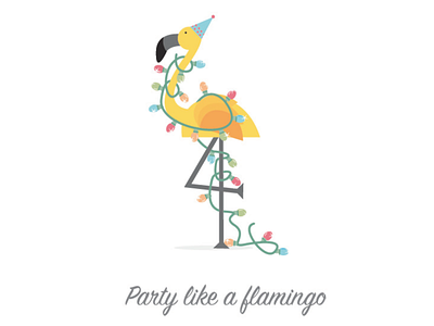 Party like a Flamingo christmas flamingo illustration party