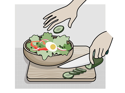 How to: Salad food hands how to illustration recipe salad