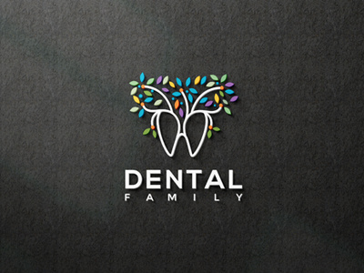 Dental Family Brand Logo care clean clinic dental dental repair dental service dentist brand dentistry doctor fix fun happy kids health healthy healthy mouth heart hygienist icon identity love