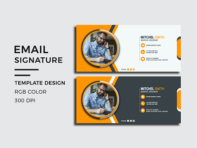 Modern email signature template design mail template