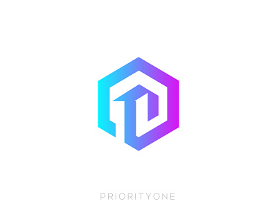 Hexagon priority one logo design vector icon template