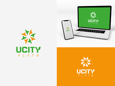 Ucity plats creative brand branding flats logo home icon logo real estate
