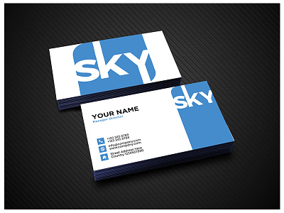 SKY Brand Logo & Business Card Template brandicon branding business card template elegant logo design logo design logo sky modern logo sky text logo