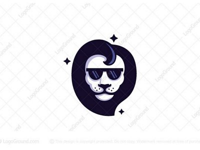 Celebrity Lion Logo (for sale) animal barber branding celebrity cool handsome lion lionhead logo logos modern stars sunglasses superstar
