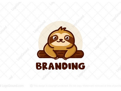 Cute Sloth Logo (sold) animal branch branding cute hanging lazy logo logos sloth slow tree