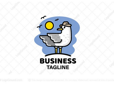 Seagull Logo (for sale) bird birds branding cartoon cute gull landscape logo logos sea seabirds seagull seagulls