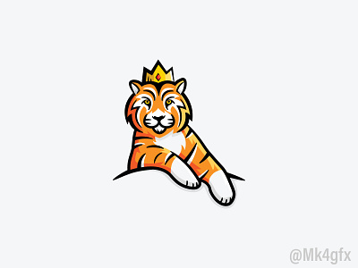 Tiger King Logo (for sale) animal branding crown design illustration king logo logo 2d logos luxurious luxury modern poweful royal strong tiger wild