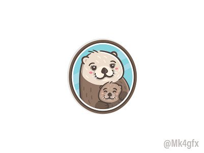 Sea Otter Mom Logo animal branding child cute family graphic design logo logos love modern mom mother otter parent parenting portrait