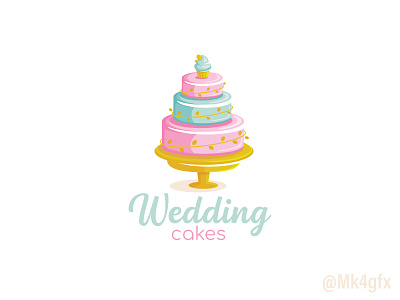 Wedding Cakes Logo bakery branding cake cakes cupcakes elegant engagement graphic design logo pasteries pastry sweet wedding