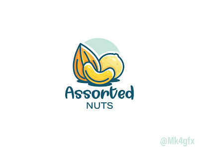 Simple Nuts Logo (available for sale) acorns almond branding butter cashew design green hazelnut healthy illustration logo logos macadamia modern nuts peanut