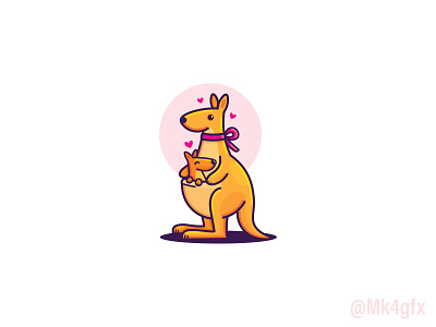 Kangaroo Mom And Baby Logo (Sold)