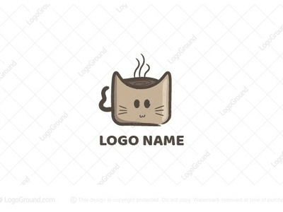 Cat Cafe logo for sale