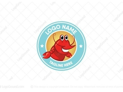 Lobster logo for sale cute enclosure friendly friendly animal lobster logo logo 2d mascot mascot logo sea sea creature sea food shrimp