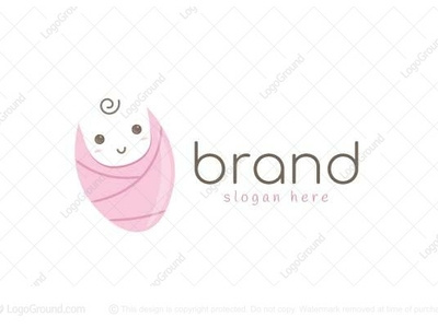 Baby logo for sale modern logo 2d baby logo clothes blanket pink logo cute baby