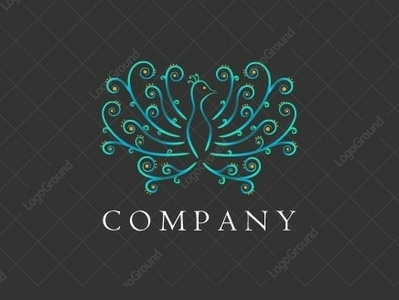 Peacock logo for sale animal beautiful beauty bird bird illustration bird logo crown elegant gold logo logo 2d logo design peacock swirl swirls swirly teal